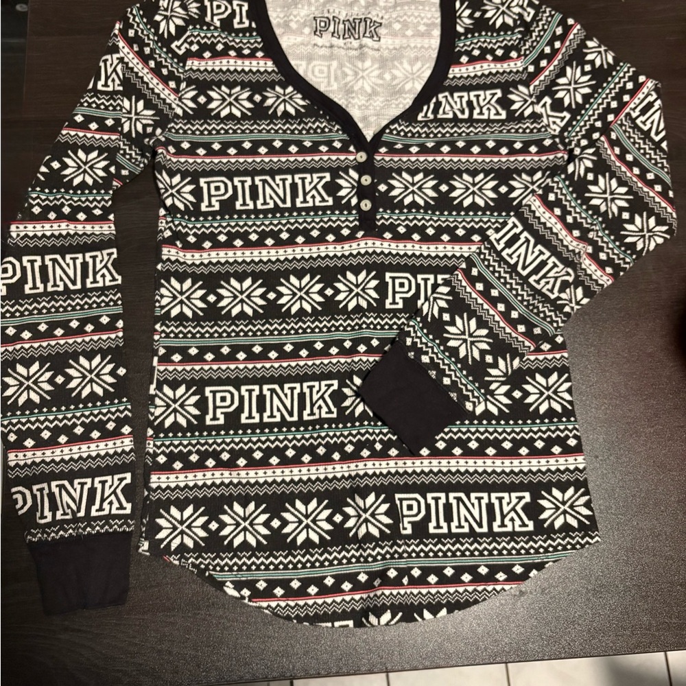 Victoria's Secret PINK Black and White Patterned Top